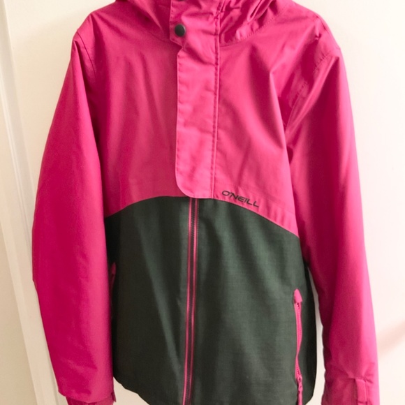 Medium Womens O’Neil Snowboard Ski Red Jacket Winter Warm Zipper Water Resistant - Picture 9 of 11